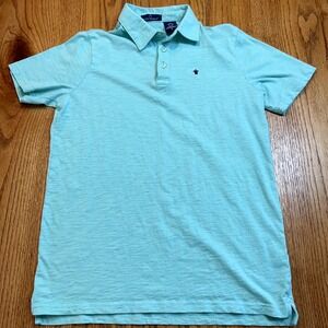 Simply Southern Men's Polo Shirt Turquoise Blue Soft S‎ Turtle